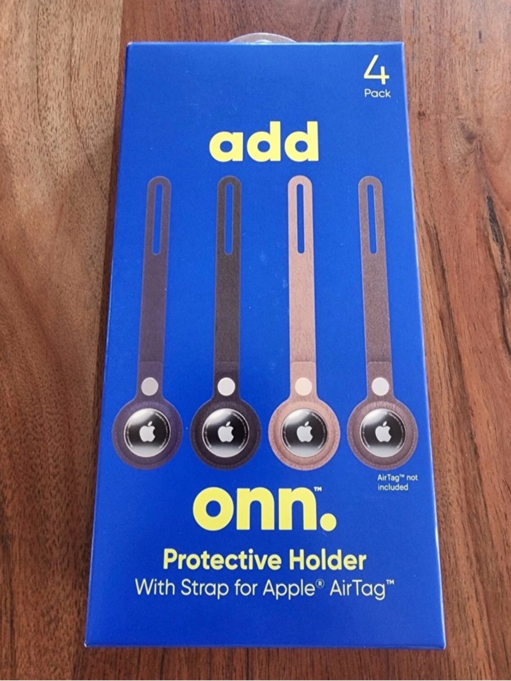 Onn. Protective AirTag Holder 4-Pack in Black and Rose Gold
